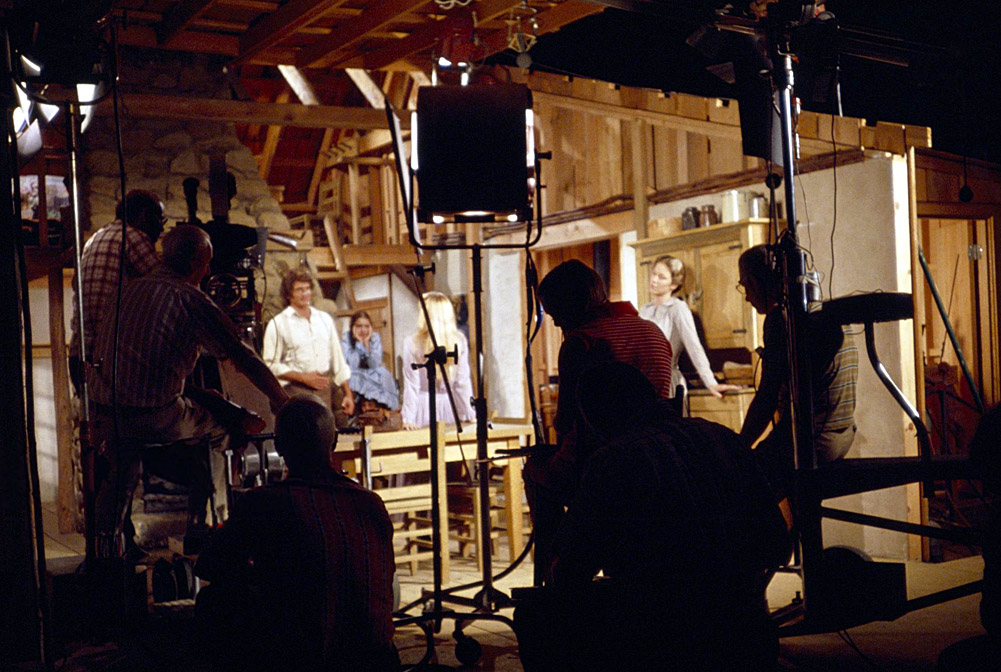 A scene is shot on the cabin set