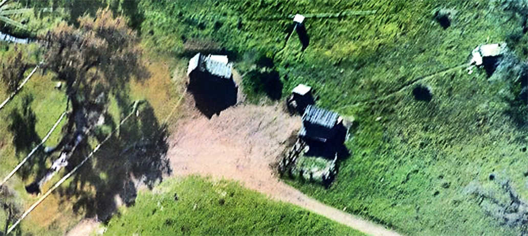 Aerial view of the cabin site
