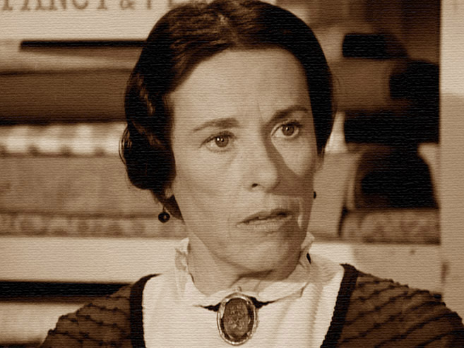 Harriet Oleson, played by Katherine MacGregor.