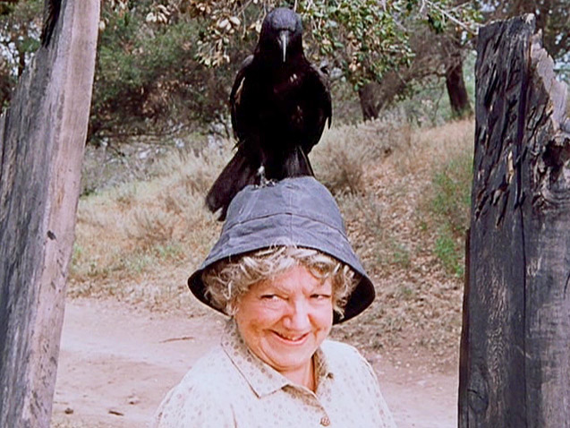 Kezia with pet crow