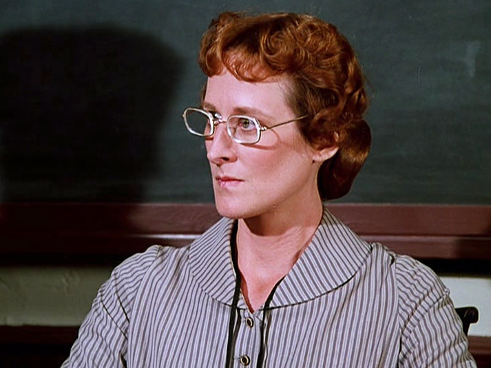 New teacher, Miss Wilder, played by Lucy Lee Flippin