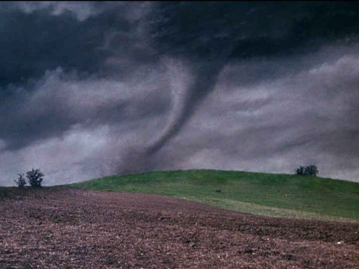 A tornado heads towards Laura and Almanzo's farm