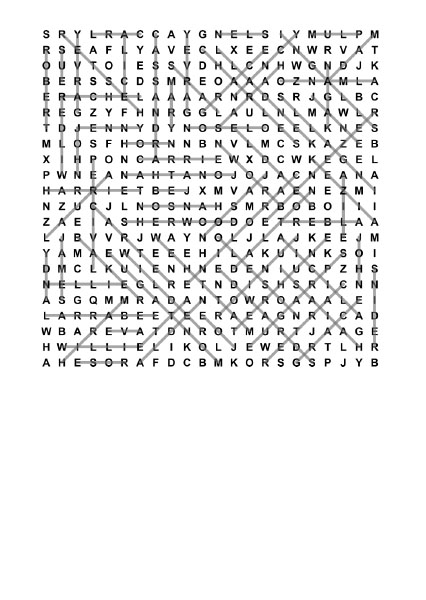 Little House wordsearch answers
